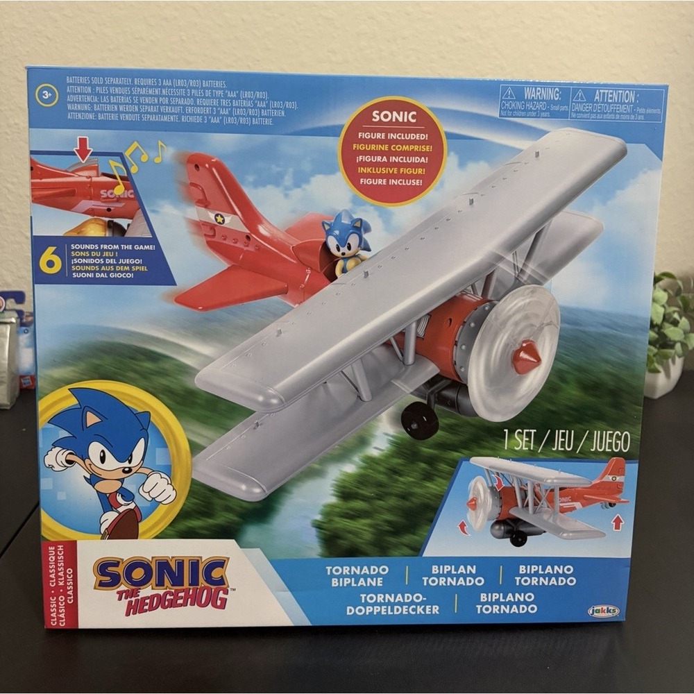 NEW JAKKS Pacific Sonic the Hedgehog Tornado Biplane Playset w/ Figure, Light Up